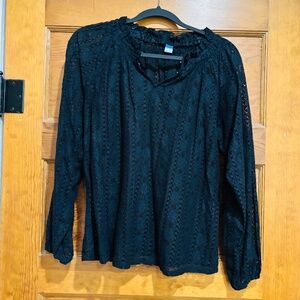 WOMENS BLACK LACE BLOUSE